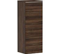 hansgrohe Xelu Q Armoire mi-haute, 400x350, 1 porte, charnières à droite, 2 étagères en verre, 54134700, Couleur: Meuble noyer foncÃ©/poignÃ©e blanc mat