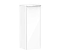 hansgrohe Xelu Q Armoire mi-haute, 400x350, 1 porte, charnières à gauche, 2 étagères en verre, 54127000, Couleur: Meuble blanc brillant/poignée chromée