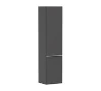 hansgrohe Xelu Q Armoire mi-haute, 400x350x1650, 2 portes, charnières à gauche, 3 étagères en verre, 54136700, Couleur: Meuble gris diamant mat/poignÃ©e blanc mat