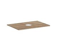 hansgrohe Xelu Q Console avec découpe ronde au centre, 780x550, pour vasque à poser, sans trou pour robinet, 54113230, Couleur: Chêne nature