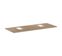 hansgrohe Xelu Q Console avec 2 découpes, 1360x550, pour vasque à poser, avec trou pour robinet, 54125230, Couleur: Chêne nature