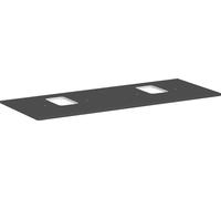 Hansgrohe Plan de travail suspendu Xelu Q 136x55 cm pour vasque à poser 2 découpes gris diamant mat