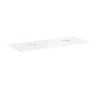 hansgrohe Xelu Q console 54118050 1360 x 550 mm, 2 découpes, vasque à poser sans trou pour robinetterie, blanc brillant