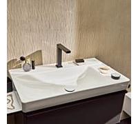 hansgrohe Xelu Q lavabo, 2 trous pour robinet, avec tablette, avec vidage, sans trop-plein, 800x480mm, blanc, 61025450, Couleur: Blanc/tablette à droite