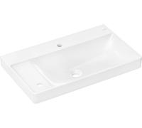 Lavabo Hansgrohe Xelu Q 60320450 60320450 800x480mm, avec 2 trous de robinetterie, sans trop-plein, étagère à gauche, blanc