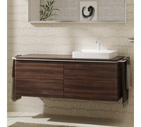 hansgrohe Xelu Q meuble sous-vasque 54069700 1360x485x550mm, 2 tiroirs, noyer foncé, blanc mat