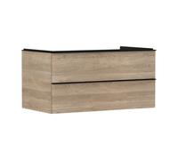 hansgrohe Xelu Q Meuble sous-lavabo, 980x550, 2 tiroirs, pour vasques à poser, 54080670, Couleur: Meuble chÃªne naturel/poignÃ©e noir mat
