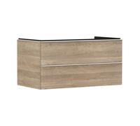 hansgrohe Xelu Q Meuble sous-lavabo, 980x550, 2 tiroirs, pour vasques à poser, 54080700, Couleur: Meuble chÃªne naturel/poignÃ©e blanc mat