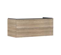 hansgrohe Xelu Q Meuble sous-lavabo, 1180x550, 2 tiroirs, pour vasques à poser, 54084000, Couleur: Meuble chÃªne naturel/poignÃ©e chrome