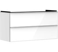 hansgrohe Xelu Q Meuble sous-lavabo, 1180x475, 2 tiroirs, pour lavabo, 54035700, Couleur: Meuble blanc brillant/poignÃ©e blanc mat