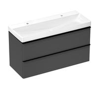 hansgrohe Xelu Q meuble sous-vasque 54036670 1180x605x475mm, 2 tiroirs, gris diamant mat, noir mat