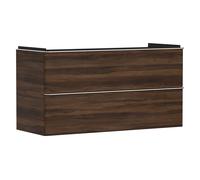 hansgrohe Xelu Q Meuble sous-lavabo, 1180x475, 2 tiroirs, pour lavabo, 54038000, Couleur: Meuble noyer foncÃ©/poignÃ©e chrome