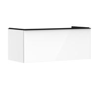 hansgrohe Xelu Q meuble sous-lavabo, 1180x550, 1 tiroir, pour consoles avec vasque à poser, poli, 54062670, Couleur: Meuble blanc brillant/poignÃ©e noir mat