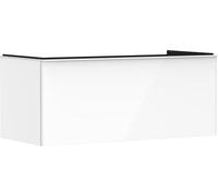 Hansgrohe Xelu Q Meuble sous-lavabo, 1180x550, 1 tiroir, pour Consoles avec Vasque à Poser, Poli, 54062700, Couleur: Meuble Blanc Brillant/poignée Blanc Mat