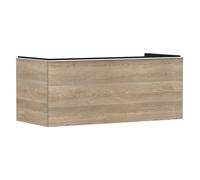 hansgrohe Xelu Q meuble sous-lavabo, 1180x550, 1 tiroir, pour consoles avec vasque à poser, poli, 54064700, Couleur: Meuble chÃªne naturel/poignÃ©e blanc mat