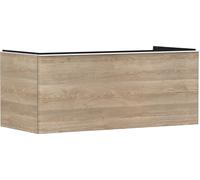 Hansgrohe Xelu Q Meuble sous-lavabo, 1180x550, 1 tiroir, pour Consoles avec Vasque à Poser, Poli, 54064700, Couleur: Meuble chêne Naturel/poignée Blanc Mat