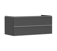 hansgrohe Xelu Q Meuble sous-lavabo, 1180x550, 2 tiroirs, pour vasques à poser, 54083700, Couleur: Meuble gris diamant mat/poignÃ©e blanc mat