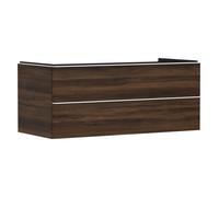 hansgrohe Xelu Q Meuble sous-lavabo, 1180x550, 2 tiroirs, pour vasques à poser, 54085700, Couleur: Meuble noyer foncÃ©/poignÃ©e blanc mat