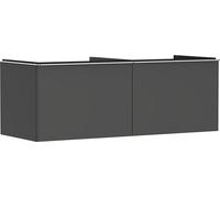 Hansgrohe Xelu Q Meuble sous-lavabo, 1360x550, 2 tiroirs, pour Console avec Vasque à Poser, Poli, 54067000, Couleur: Meuble Gris Diamant Mat/poignée Chrome