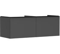 Hansgrohe Xelu Q Meuble sous-lavabo, 1360x550, 2 tiroirs, pour Console avec Vasque à Poser, Poli, 54067670, Couleur: Meuble Gris Diamant Mat/poignée Noir Mat
