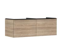 hansgrohe Xelu Q Meuble sous-lavabo, 1360x550, 2 tiroirs, pour console avec vasque à poser, poli, 54068670, Couleur: Meuble chÃªne naturel/poignÃ©e noir mat
