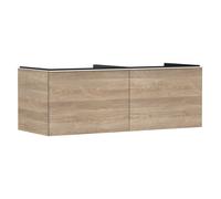 hansgrohe Xelu Q Meuble sous-lavabo, 1360x550, 2 tiroirs, pour console avec vasque à poser, poli, 54068700, Couleur: Meuble chÃªne naturel/poignÃ©e blanc mat