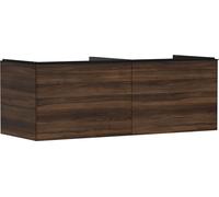 Hansgrohe Xelu Q Meuble sous-lavabo, 1360x550, 2 tiroirs, pour Console avec Vasque à Poser, Poli, 54069670, Couleur: Meuble Noyer foncé/poignée Noir Mat