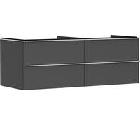Hansgrohe Xelu Q Meuble sous-lavabo, 1360x550, 4 tiroirs, pour vasques à Poser, sans découpe de Siphon, 54087000, Couleur: Meuble Gris Diamant Mat/poignée Chrome