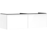 Hansgrohe Xelu Q Meuble sous-lavabo, 1560x550, 2 tiroirs, pour Console avec Vasque à Poser, Poli, 54070000, Couleur: Meuble Blanc Brillant/poignée chromée