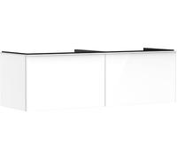 Hansgrohe Xelu Q Meuble sous-lavabo, 1560x550, 2 tiroirs, pour Console avec Vasque à Poser, Poli, 54070700, Couleur: Meuble Blanc Brillant/poignée Blanc Mat