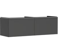 Hansgrohe Xelu Q Meuble sous-lavabo, 1560x550, 2 tiroirs, pour Console avec Vasque à Poser, Poli, 54071000, Couleur: Meuble Gris Diamant Mat/poignée Chrome