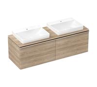 Hansgrohe Meuble sous-lavabo Xelu Q 1560x550, 2 tiroirs, chêne naturel/chrome 54072000