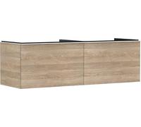 Hansgrohe Xelu Q Meuble sous-lavabo, 1560x550, 2 tiroirs, pour Console avec Vasque à Poser, Poli, 54072700, Couleur: Meuble chêne Naturel/poignée Blanc Mat