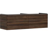 Hansgrohe Xelu Q Meuble sous-lavabo, 1560x550, 2 tiroirs, pour Console avec Vasque à Poser, Poli, 54073000, Couleur: Meuble Noyer foncé/poignée Chrome