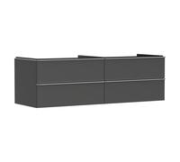 hansgrohe Xelu Q Meuble sous-lavabo, 1560x550, 4 tiroirs, pour vasques à poser, sans découpe de siphon, 54091000, Couleur: Meuble gris diamant mat/poignÃ©e chrome