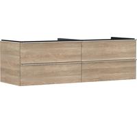 hansgrohe Xelu Q Meuble sous-lavabo, 1560x550, 4 tiroirs, pour vasques à poser, sans découpe de siphon, 54092000, Couleur: Meuble chÃªne naturel/poignÃ©e chrome