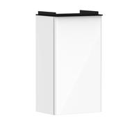 hansgrohe Xelu Q Meuble sous-lavabo, 340x245 pour lave-mains, 1 porte, charnières à droite, 54015670, Couleur: Meuble blanc brillant/poignÃ©e noir mat