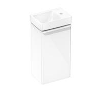 hansgrohe Xelu Q Meuble sous-lavabo, 340x245 pour lave-mains, 1 porte, charnières à droite, 54015700, Couleur: Meuble blanc brillant/poignÃ©e blanc mat
