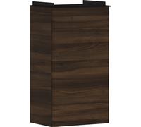hansgrohe Xelu Q Meuble sous-lavabo, 340x245 pour lave-mains, 1 porte, charnières à droite, 54018670, Couleur: Meuble noyer foncÃ©/poignÃ©e noir mat
