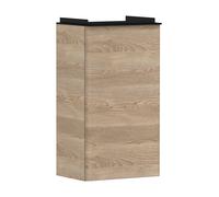 hansgrohe Xelu Q Meuble sous-lavabo, 340x245 pour lave-mains, 1 porte, charnières à gauche, 54013670, Couleur: Meuble chÃªne naturel/poignÃ©e noir mat