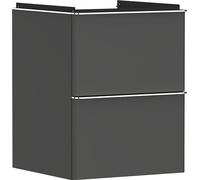 Hansgrohe Xelu Q Meuble sous-lavabo, 480x475, 2 tiroirs, pour Lave-Mains, 54020000, Couleur: Meuble Gris Diamant Mat/poignée Chrome
