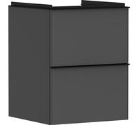 hansgrohe Xelu Q meuble sous-lavabo, 480x475, 2 tiroirs, pour lave-mains, 54020670, Couleur: Meuble gris diamant mat/poignÃ©e noir mat