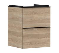 hansgrohe Xelu Q meuble sous-lavabo, 480x475, 2 tiroirs, pour lave-mains, 54021670, Couleur: Meuble chÃªne naturel/poignÃ©e noir mat