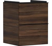 Hansgrohe Xelu Q Meuble sous-lavabo, 480x475, 2 tiroirs, pour Lave-Mains, 54022670, Couleur: Meuble Noyer foncé/poignée Noir Mat