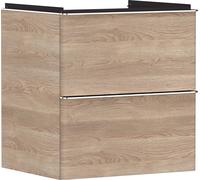 hansgrohe Xelu Q Meuble sous-lavabo, 580x475, 2 tiroirs, pour lavabo, 54025000, Couleur: Meuble chÃªne naturel/poignÃ©e chrome