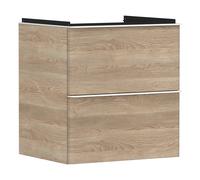 hansgrohe Xelu Q Meuble sous-lavabo, 580x475, 2 tiroirs, pour lavabo, 54025700, Couleur: Meuble chÃªne naturel/poignÃ©e blanc mat