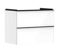 hansgrohe Xelu Q meuble sous-vasque 54027670 780x605x475mm, 2 tiroirs, blanc brillant, noir mat