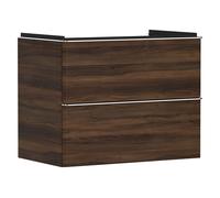 hansgrohe Xelu Q Meuble sous-lavabo, 780x475, 2 tiroirs, pour lavabo, 54030000, Couleur: Meuble noyer foncÃ©/poignÃ©e chrome