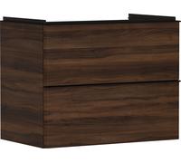 hansgrohe Xelu Q Meuble sous-lavabo, 780x475, 2 tiroirs, pour lavabo, 54030670, Couleur: Meuble noyer foncÃ©/poignÃ©e noir mat
