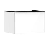 hansgrohe Xelu Q meuble sous-lavabo, 780x550, 1 tiroir, pour consoles avec vasque à poser, poli, 54054670, Couleur: Meuble blanc brillant/poignÃ©e noir mat